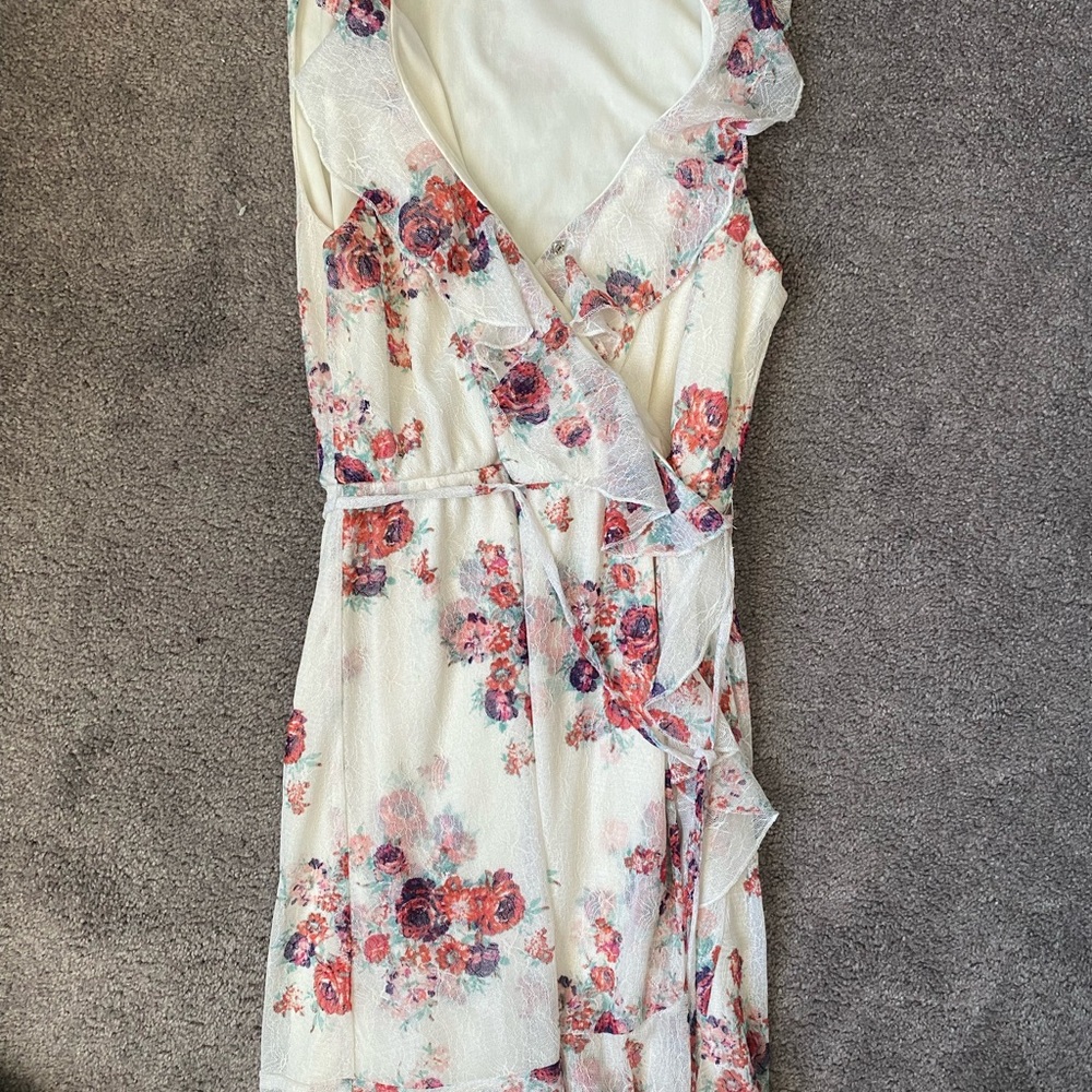 Sequin Hearts Cream Floral Mini Dress
